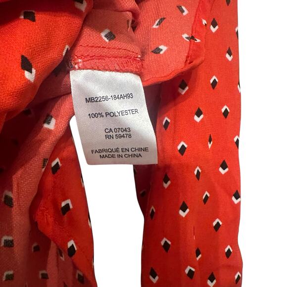 Rachel Zoe long sleeve print blouse with tie neck size medium - Picture 3 of 6